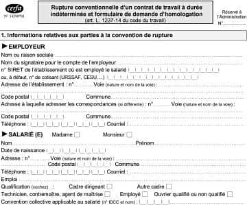 formulaire rupture conventionnelle; avocat spécialiste rupture conventionnelle paris
