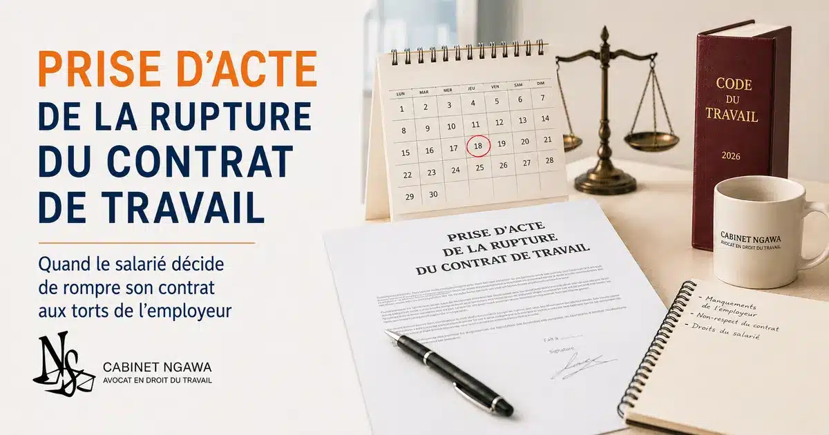 Prise d'acte de la rupture du contrat de travail