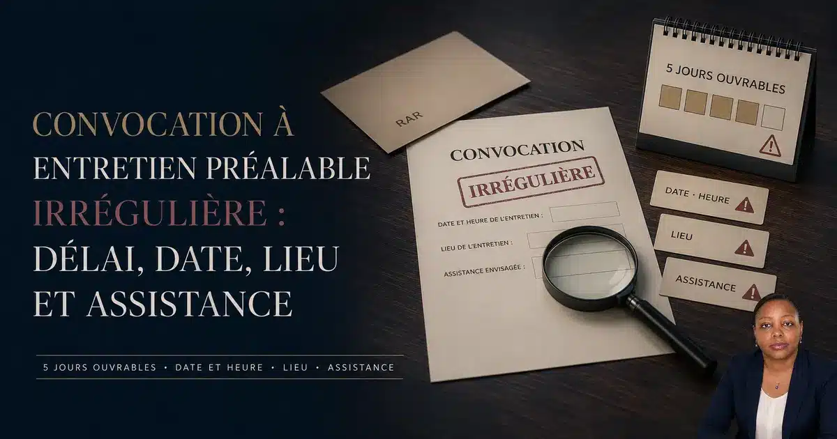 Convocation à entretien préalable irrégulière : délai, date, lieu