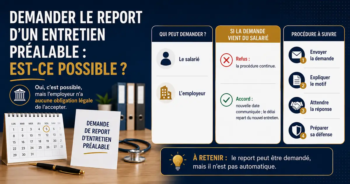 Demander le report d’un entretien préalable