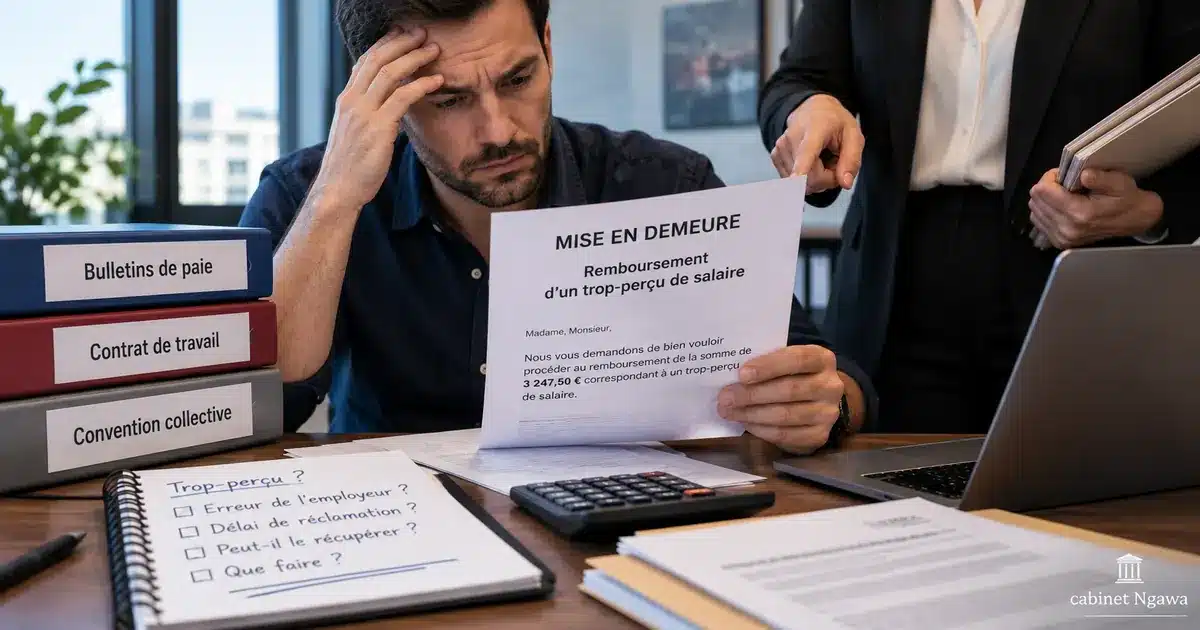 rembourser trop-perçu salaire employeur