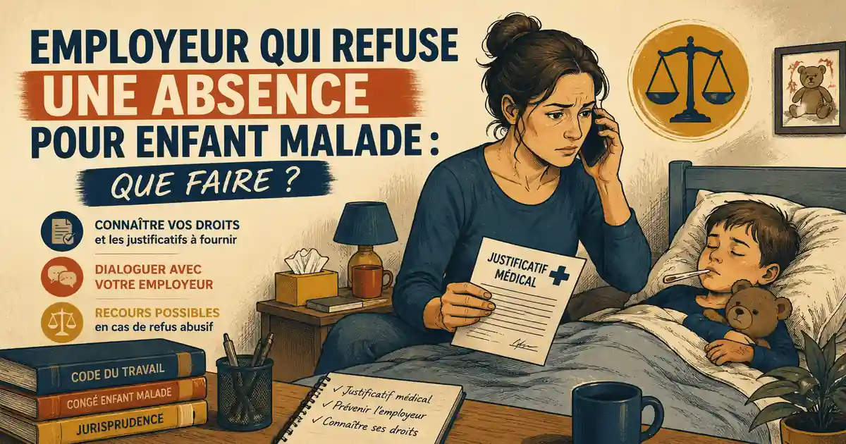 Employeur qui refuse une absence pour enfant malade : que faire