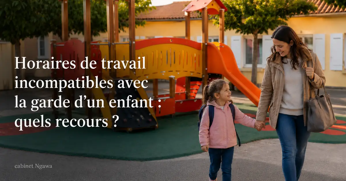 Horaires de travail incompatibles avec la garde d’un enfant : quels recours ?