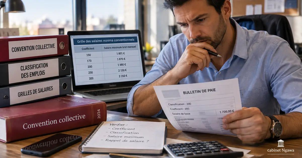 Salaire minimum conventionnel non respecté : coefficient, classification et rappel